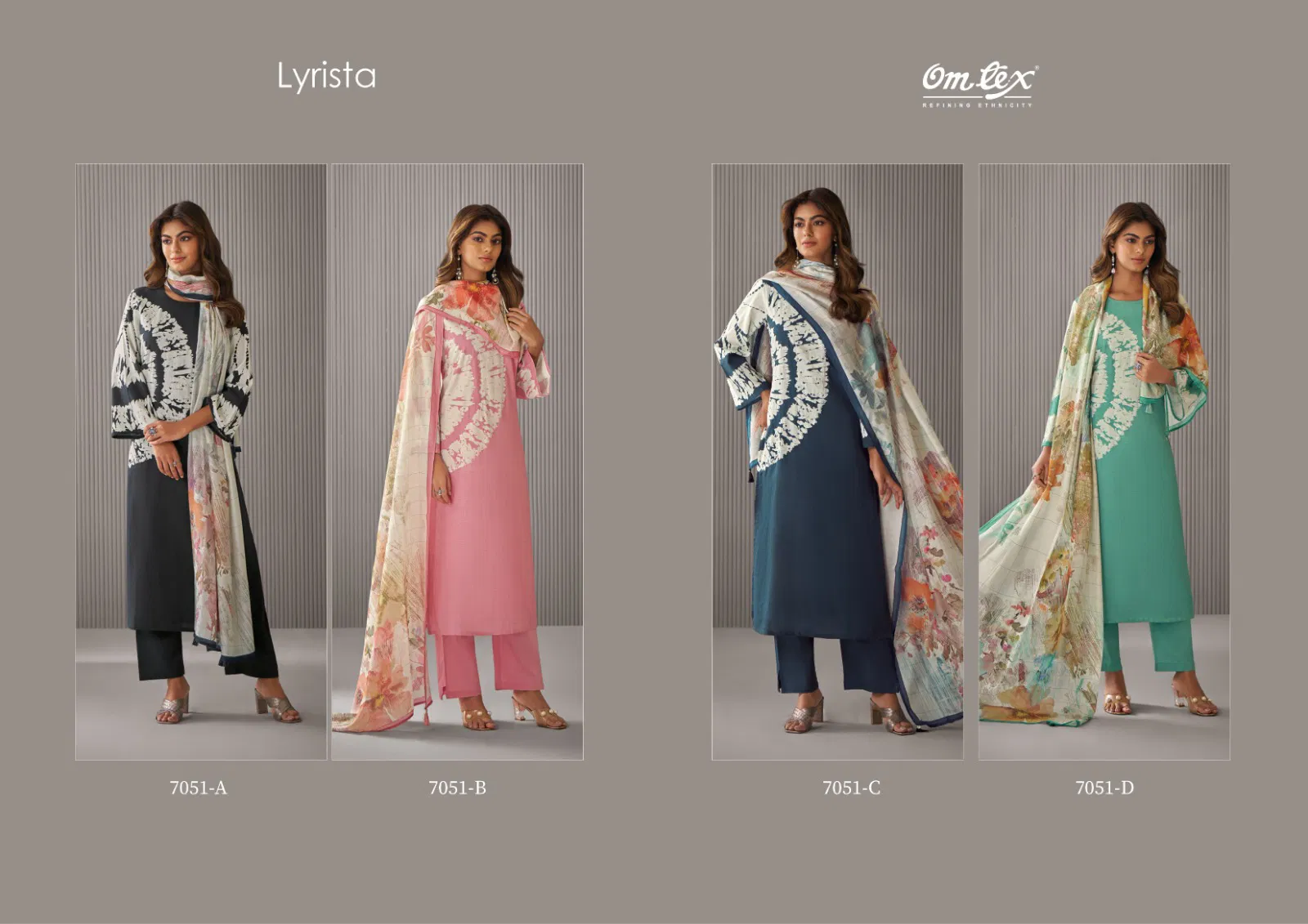 Lyrista By Omtex Sara Linen Printed Dress Material Wholesalers In Delhi